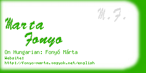 marta fonyo business card