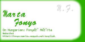 marta fonyo business card